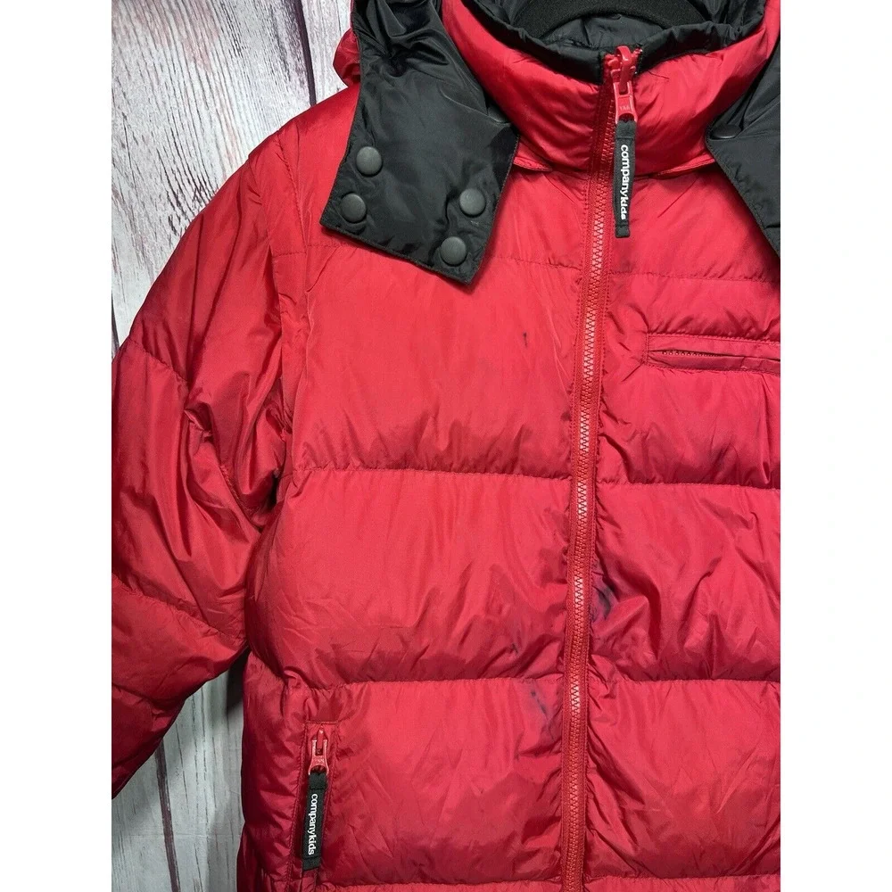 Companykids Reversible Down Filled Jacket Coat Red Black Size 14-16 Large
